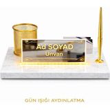 Digital Hayat Kişiye Özel Işıklı Masa Isimliği Mermer LED Ofis Ayna/cam Isimlik Şarjlı Beyaz/gün Işığı - Amber - Beyaz Oniks Mermer