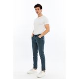 Digital Jeans Slim Fit (Dar Kesim) Likralı Kumaş Kahverengi Erkek Kot Pantolon