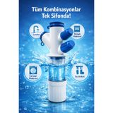 Digitermo Mutfak ve Banyo Lavabo Altı Koku Önleyici Sifon / Hortum Toplayıcı 6 girişli