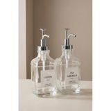 Digithome 2 Li Cam Sıvı Sabun Ve Losyon Etiketli Gümüş Tıpalı Deterjan Şişesi Sabunluk 500 Ml - 2112020-s C1-1-289