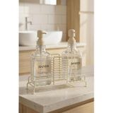 Digithome 2 Li Metal Standlı Cam Sıvı Sabun Ve Losyon Şişesi Sabunluk 500 Ml Krem B/1 C1-1-289