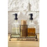Digithome 2’li Metal Standlı Cam Sıvı Sabun Ve Losyon Şişesi Sabunluk 500 Ml Siyah – D/1 C1-1-289