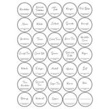 Digithome 35 Adet Yuvarlak Baharat Kavanoz Etiketi Sticker Seti 4x4 Cm Beyaz