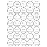 Digithome 35 Adet Yuvarlak Baharat Kavanoz Etiketi Sticker Seti 4X4 Cm C1-1-149