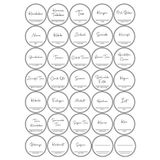 Digithome 35 Adet Yuvarlak Baharat Kavanoz Etiketi Sticker Seti 4x4 Cm