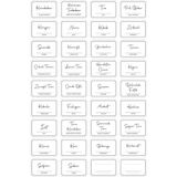 Digithome 36 Adet Dikdörtgen Baharat Kavanoz Etiketi Sticker Seti 4,5 x 3 cm Estetik Görünüm