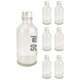 Digithome 6 Lı 50 Ml Gümüş Metal Kapaklı Cam Zencefil Shot Şişesi Söz Nişan Hediyelik Kolonya Şişesi