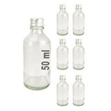 Digithome 6’lı 50 Ml Gümüş Metal Kapaklı Cam Zencefil Shot Şişesi Söz Nişan Hediyelik Kolonya Şişesi C1-1-149 Şeffaf