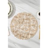 Digithome 6’lı Amerikan Servisi Supla Yuvarlak Gold 38 cm – ACR-625/20 - Bej - Gold