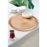 Digithome Acar 6’lı Amerikan Servisi Supla Yuvarlak Kahverengi 38 cm – ACR-286/20 - 36 x 38 cm