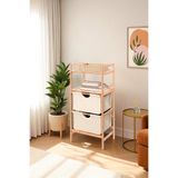 Digithome Bambu 2 Raflı 2 Çekmeceli Banyo Düzenleyici Çekmeceli Dolap Komodin DB-0045-HYT
