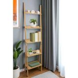 Digithome Bambu 5 Raflı Merdiven Kitaplık Banyo Düzenleyici Raf Organizer Saksılık DB-0022