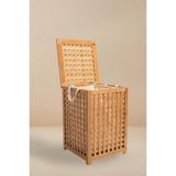 Digithome Bambu Çamaşır Sepeti 62x45 cm Kulplu Taşınabilir Bezli DB-0041