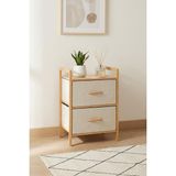 Digithome Bambu Düzenleyici 2 Çekmeceli Komodin - B9199 - Kahverengi