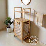 Digithome Bambu Eco-Lıte Basıc Kirli Sepetli 2 Raflı Banyo Düzenleyici Çamaşır Sepeti DB-0031 - Renk - Kahverengi