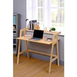 Digithome Bambu Masif Çalışma Masası 1 Raflı Kitaplıklı Ofis Bilgisayar Masası Db-0030