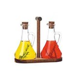 Digithome Bambu Standlı 2'li Cam Zeytinyağı Ve Sıvıyağ Şişesi Yağdanlık 250 Ml – 8617005s C1-1-289 Şeffaf