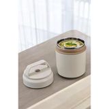 Digithome Bento Taşınabilir Paslanmaz Çelik Yemek Kabı Termosu Lunch Box Yuvarlak Bej 420ML