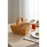 Digithome Dikdörtgen Hasır Rattan Mini Kulplu Organizer Sepet - BB6067