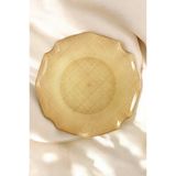 Digithome Fabric 6’Lı Cam Dalgalı Kumaş Supla Tabak 32Cm Metalik Altın Akc429 C320.045