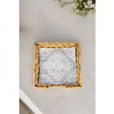 Digithome Hasır Masa Üstü Kare Yatay Peçetelik 19 Cm Kahverengi I/2 C1-1-289