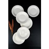 Digithome Istanbul 6’Li Porselen Pasta Ve Sunum Tabagi Seti 19 Cm Krem - Tl4036327 C320.003