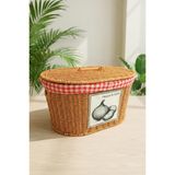 Digithome Oval Rattan Hasır Patates Soğan Çift Bölmeli Sepet Düzenleyici Organizer -9T03