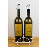 Digithome Petra 2'li Krem Metal Standlı Yağdanlık Seti Gold Etiketli Amber Yağlık 750 ml