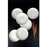 Digithome Semazen 6’Li Porselen Pasta Ve Sunum Tabagi Seti 17 Cm Krem - Tl4054475 C320.003