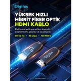 Digitus 100 Metre HDMI AOC Hibrit Fiber Optik Kablo 8K 60Hz UHD 48 Gbps HDR
