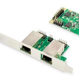 Digitus 2 Port Gigabit Ethernet mini PCI Express Kart, single lane, düşük profil bracket, Realtek çi
