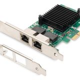 Digitus 2 Port Gigabit Ethernet PCI Express Kart, düşük profil bracket, Intel çip takımı<br>Di