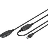 DIGITUS Aktif USB 3.0 Uzatma Kablosu - 10 m - 5 Gbps Aktarım Hızı - Tak ve Çalıştır - Hotswap - LED Fonksiyon Göstergesi - Siyah