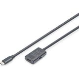 Dıgıtus Aktif USB 3.2 Gen1 5g Uzatma Kablosu, Usb-C - Usb-C, 5 Metre - Siyah