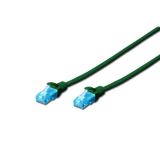 Digitus CAT 5e U-UTP bağlantı kablosu, PVC AWG 26/7, uzunluk 2 Metre Yeşil