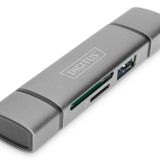 Digitus Çift Kart Okuyucu Hub, USB-C™ / USB 3.0, OTG ( Combo Kart Okuyucu Hub (USB-C + USB 3.0), 1