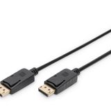DIGITUS DisplayPort Bağlantı Kablosu, DP St/St, 2,0 m, m/Kilitleme, DP, 1.1a conform - Siyah