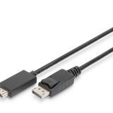 DIGITUS DisplayPort HDMI Adaptör Kablosu - UHD 4K/60Hz - HDMI 2.0 - Ekran Portu 1.2-2 m - Monitör, Oyun Grafik Kartı ile Uyumlu - Siyah