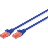 Digitus DK-1617-005/B 0,50m CAT6 LSZH, U-UTP Bakır Patch Kablo (Mavi)