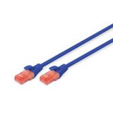 Digitus DK-1617-005/B 50 cm UTP Cat6 Mavi CU LSZH AWG 26/7 Patch Kablo