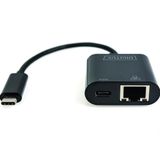 Digitus DN-3027 USB Type C to RJ45 Gigabit 1 Port PD USB Ethernet Adaptörü - SiYAH