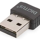 Digitus DN-70565 ağ adaptörü (Wi-Fi, USB 2.0) Siyah