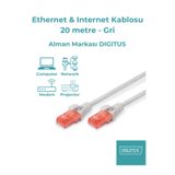 Digitus Ethernet & Internet Kablosu - Cat6 Gri (20 metre) - U/UTP