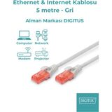 Digitus Ethernet & Internet Kablosu - Cat6 Gri (5 Metre) - U/UTP