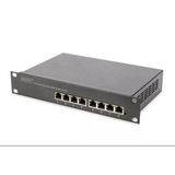 Dıgıtus Gigabit Ethernet Poe+ Anahtarı - 10 İnç - 8 Bağlantı Noktası - L2+ Yönetilen - Ieee 802.3At - 80 Watt Güç Bütçesi - Siyah