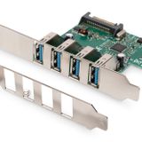 DIGITUS IO Kartı - PCIe - USB 3.0 Arayüz Kartı - 4 Port USB Tip A - Maks. 5 Gbit/s - Yonga Seti VL805