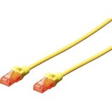 DIGITUS LAN Kablo Cat 6-0,25m - RJ45 Ağ Kablosu - UTP Korumasız - Cat-6A & Cat-5e ile uyumlu - Sarı