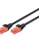 DIGITUS LAN Kablo Cat 6-0,5 m - RJ45 Ağ Kablosu - UTP Korumasız - Cat-6A & Cat-5e ile Uyumlu - Siyah