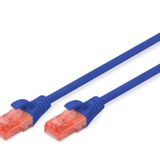 DIGITUS LAN Kablo Cat 6-10m - RJ45 Ağ Kablosu - UTP Korumasız - Cat-6A & Cat-5e ile Uyumlu - Mavi