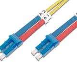 Digitus LWL patch kablo LC/LC 09/125ΜM tek modlu çift yönlü Halojensiz, ölçüm Sarı 1 m